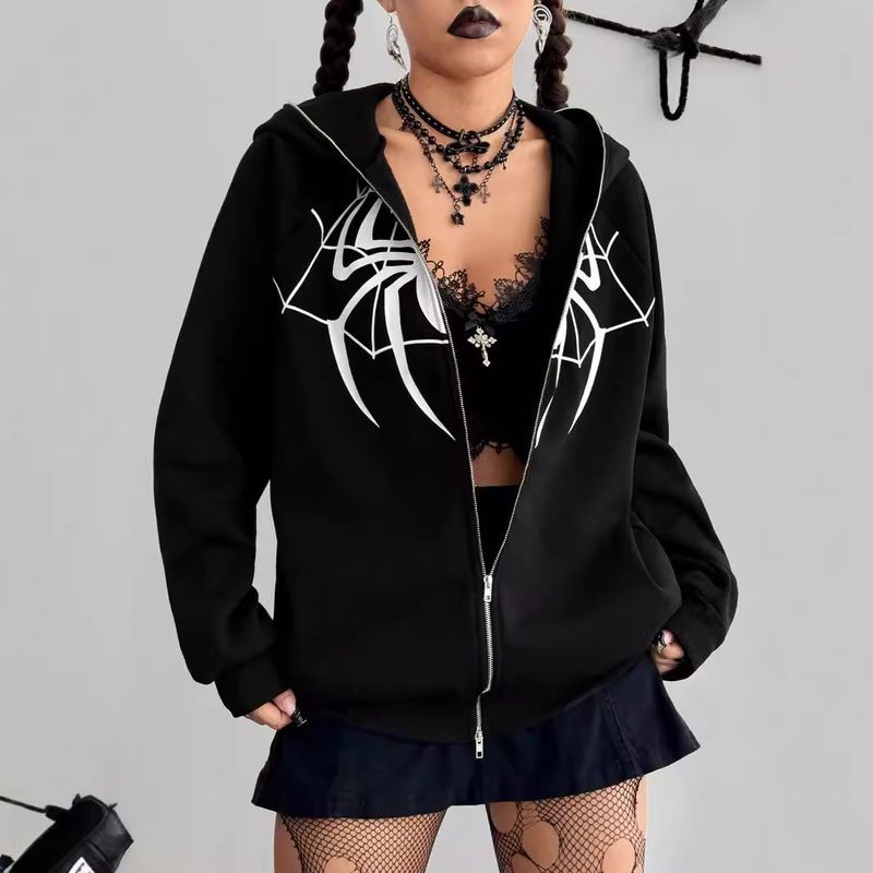 Abbigliamento uomo 2025 Nuovo maglione Spider con cerniera intera Felpa con cappuccio Moda europea e americana Cardigan Giacca Autunno e inverno Più top in velluto_voghion.com