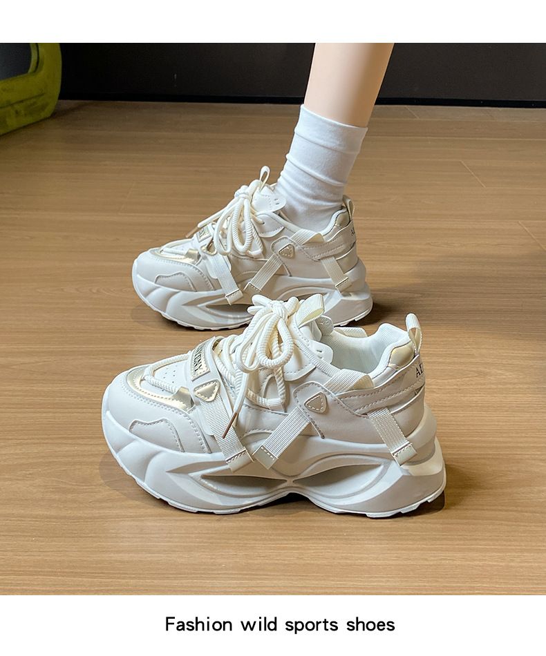 i Dad Shoes Female Student Sports Running Shoes Casual Shoes Platform Height Increase_voghion.com