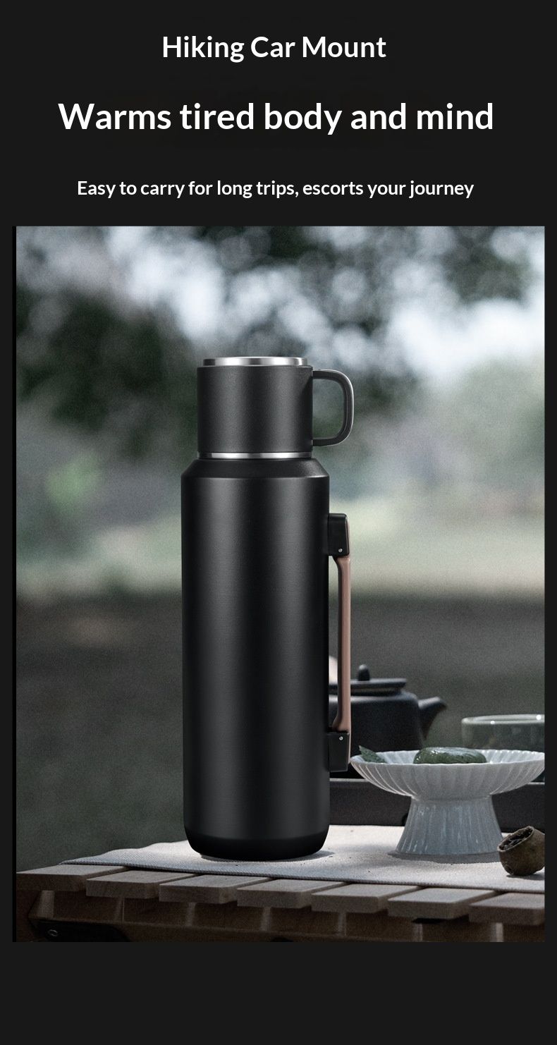 QFV50704555550<== Bollitore portatile in acciaio inox di grande capacità, isolato, per uomo, per campeggio all'aperto, da viaggio, completamente in acciaio, per auto, per tè e acqua._voghion.com