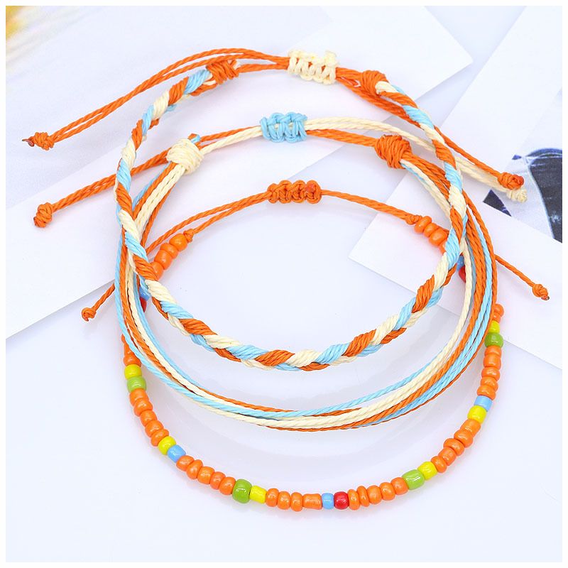 Shell Wax Thread Hand Woven Bracelet_voghion.com