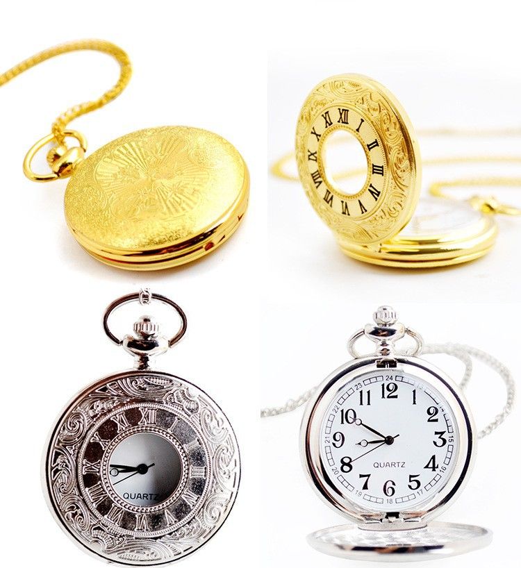 Fashionable countryside style pocket large double display Roman dial flip quartz watch_voghion.com