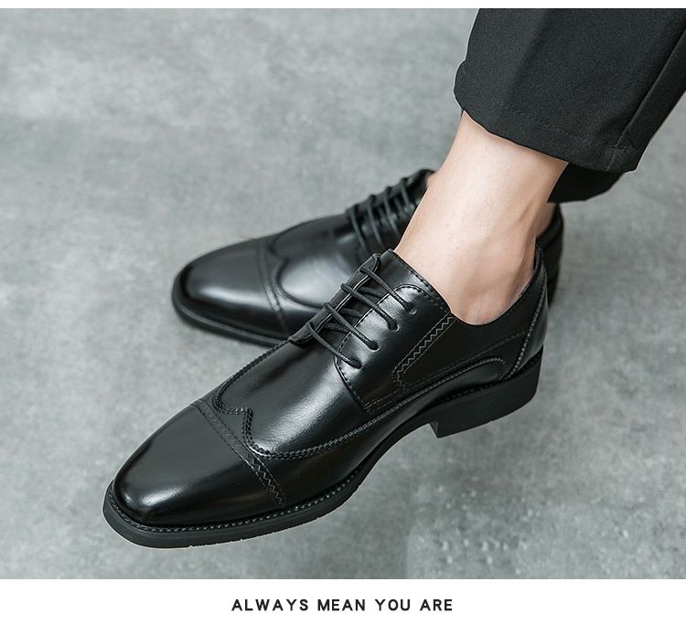 Scarpe da uomo Voyage, formali, in pelle, a punta, stile britannico, casual, con rialzo, per abito da sposa, nuove_voghion.com