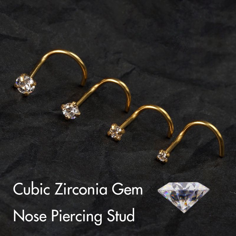 5 pezzi in acciaio inossidabile anello al naso per donne e ragazze piercing alla narice anelli gioielli piercing per il corpo in cristallo 1,5 2,0 2,5 3,0 mm 20 g_voghion.com