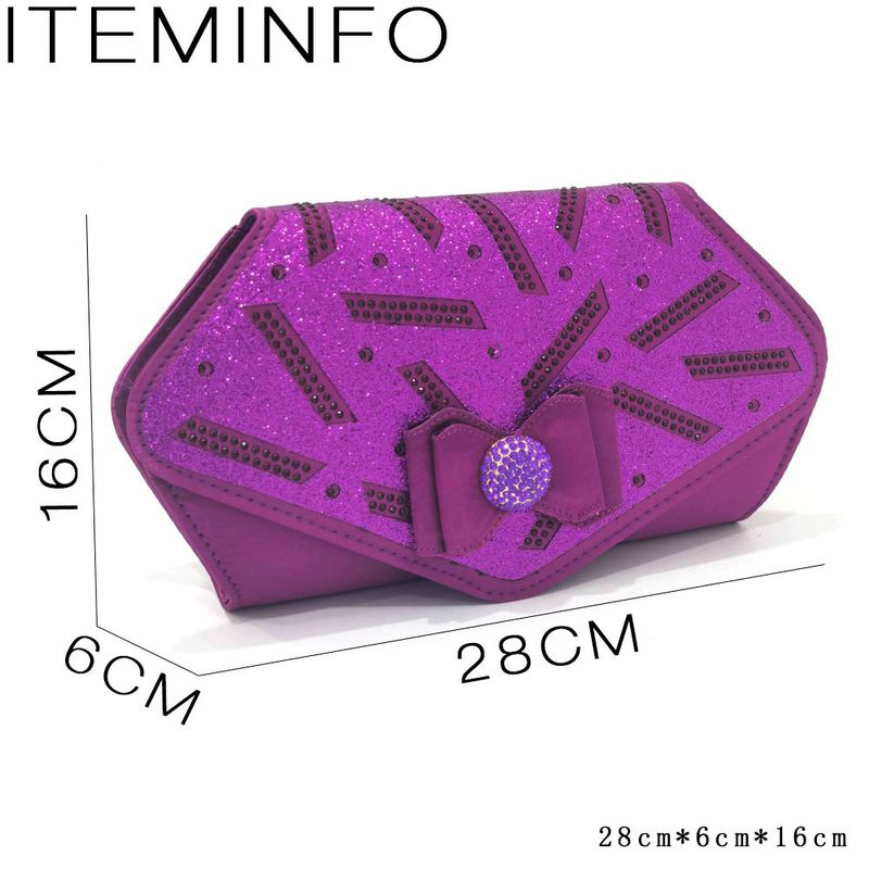 Damenschuhe Große Damenschuhe Schuhe für Geburtstagsfeiern Kleiner Keilabsatz Schuhe mit dicker Sohle und gleichem Design Clutch Bag Diamond Flower_voghion.com