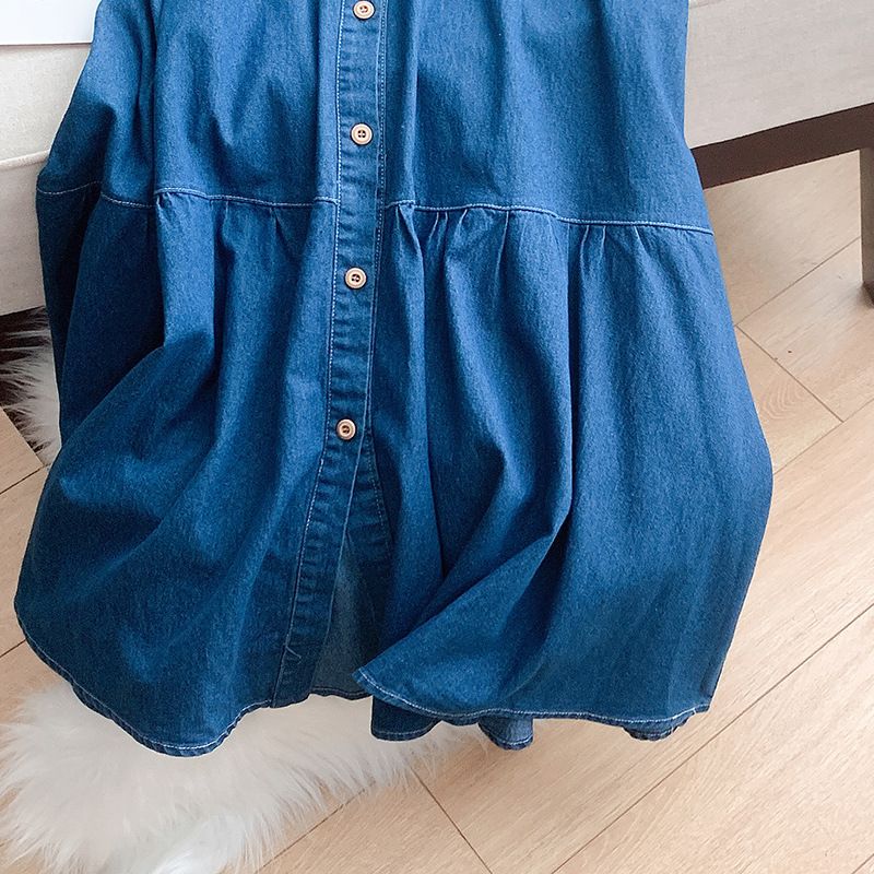 women's style V-neck denim dress_voghion.com