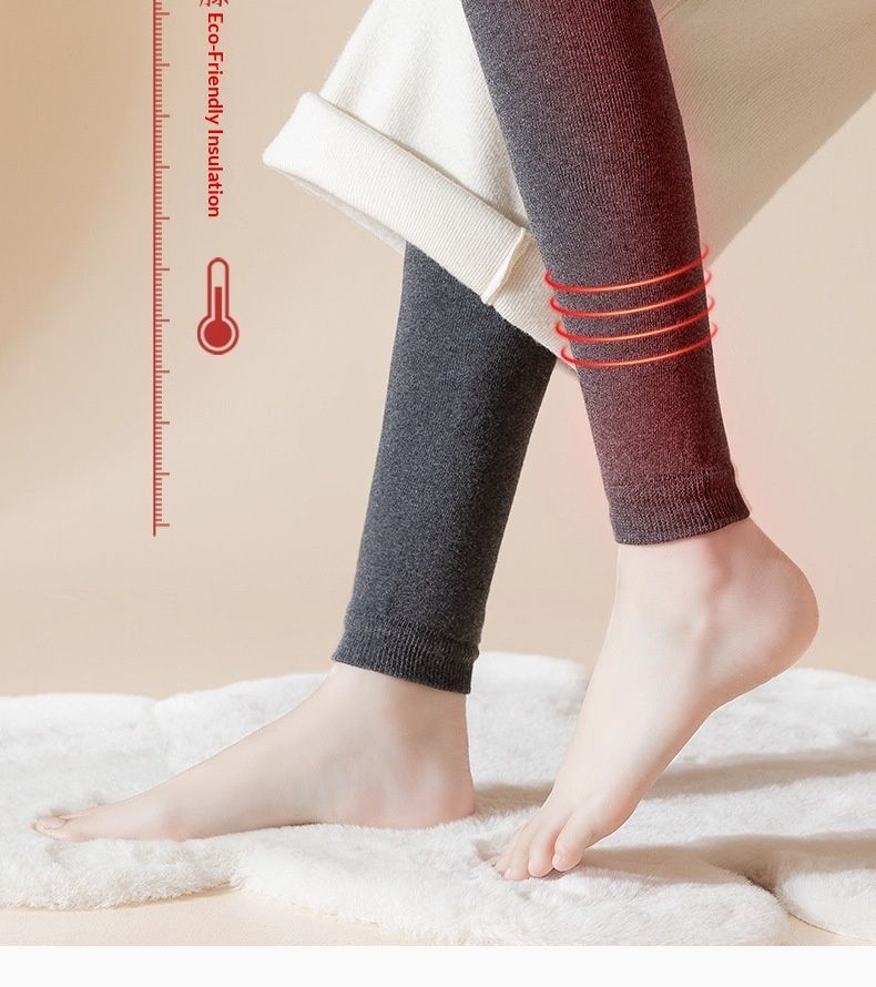 Voyage Knee Pads Women Autumn Winter Over-the-Knee Leg Warmers Terry Fleece Thickened Warm Non-Slip Black Women's Long Socks_voghion.com