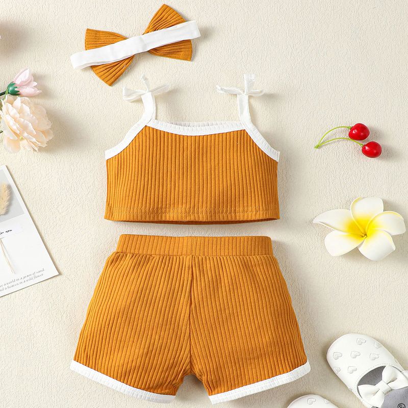 Kids' Clothing Baby Girl's T Shirt And Ribbed Cotton Shorts_voghion.com