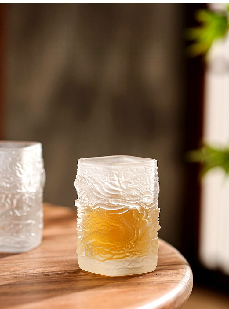 Ręcznie robiony wzór smoka, whisky, likier, zagęszczony kieliszek do wina, sake, kieliszek do wina_voghion.com