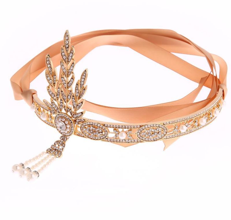 Incredibili gioielli Gatsby Stesso stile Corona Sposa Ornamento per capelli con perle femminili_voghion.com