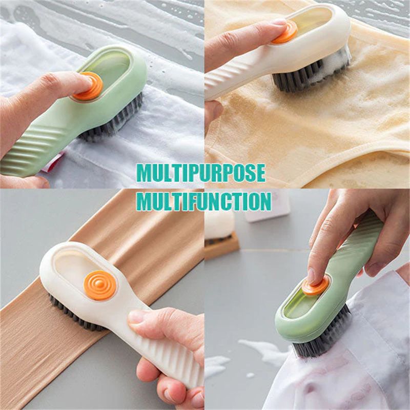 Brosse à chaussures liquide multifonctionnelle Brosse de lavage de chaussures ménagère Brosse à linge à poils souples Outil de nettoyage de col de chaussure blanc_voghion.com