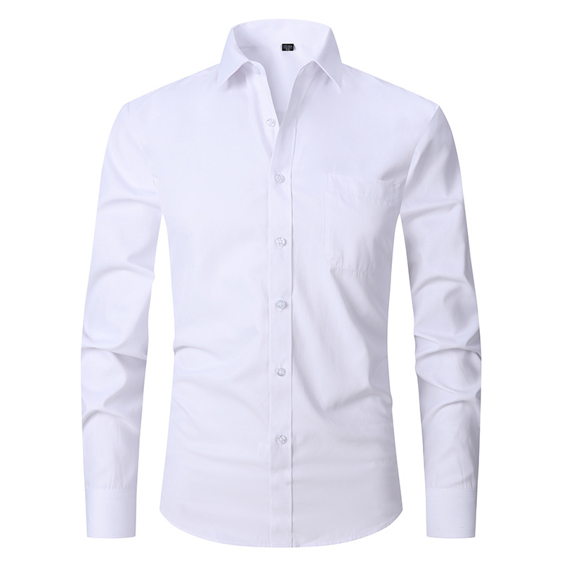 CT Hot Selling Spring New Solid Color Plus Size Business Casual Plaid Cotton Long Sleeve Shirt For Men_voghion.com