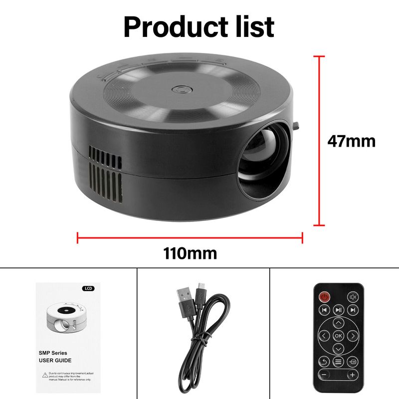 Portable Theater 1080p Android Smart HD 4K Wireless Projector For Home Use_voghion.com