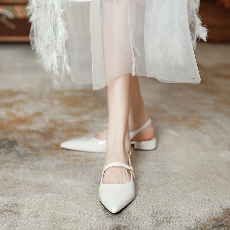 Spitz zulaufende Sandalen für den Sommer, neu, mit Zehenschutz, niedriges Oberteil, cooles Kleid, Fee mit kurzem Rock, modische Flats_voghion.com