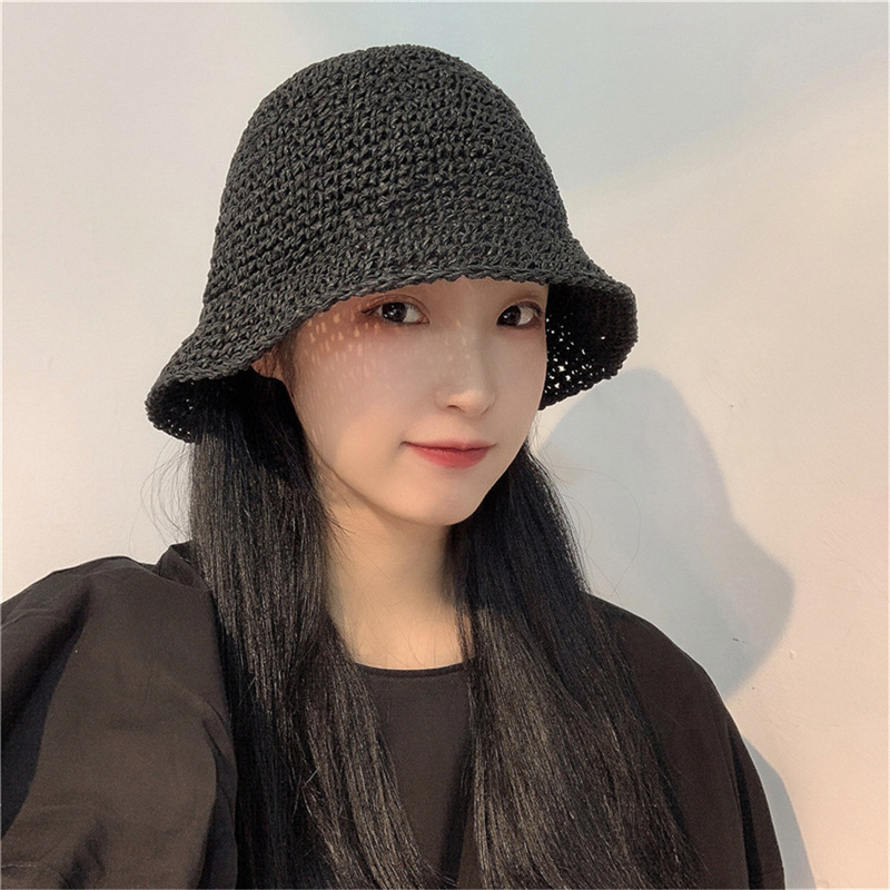 New Arrivals Foldable Handmade Fisherman Straw Sunscreen Sweet Summer Vacation Casual Holiday Women's Girls Fashion Bucket Beach Hat_voghion.com