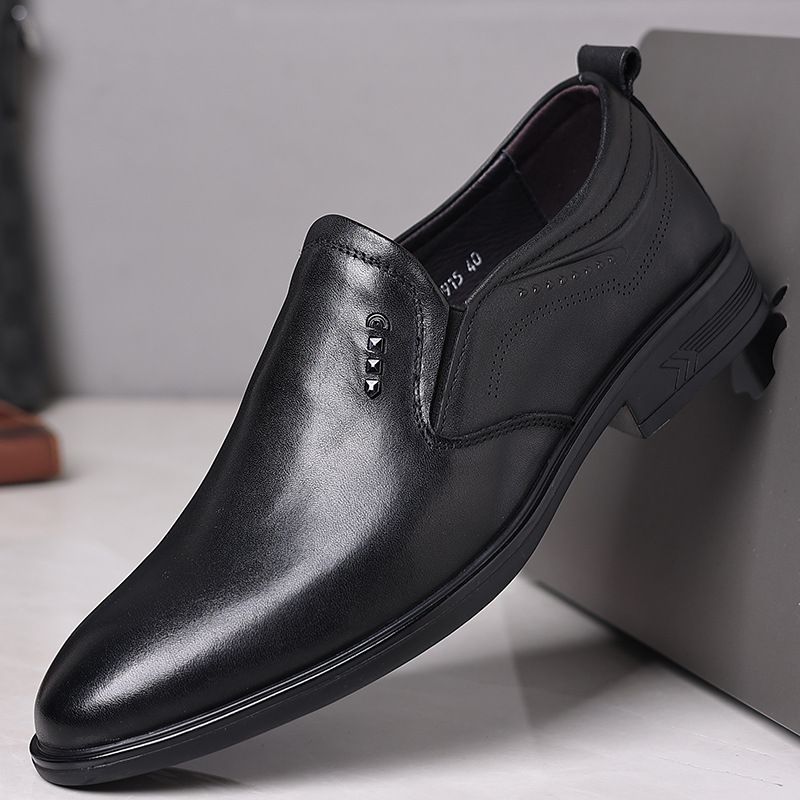 New Top Layer Cowhide Formal Pointed Toe Cover, Derby Shoes, One Foot, Business Men's Leather Shoes_voghion.com