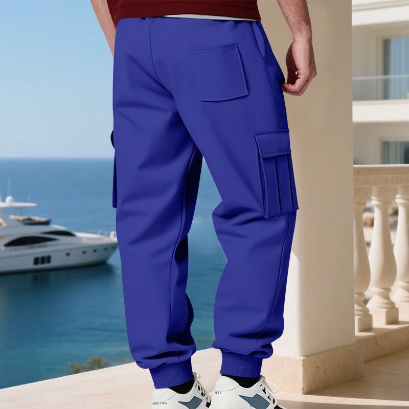 Cargo-joggingbroek voor heren met fleecevoering – thermische werkbroek met verstelbaar trekkoord en meerdere zakken (S-3XL, 10 neutrale tot felle kleuren)_voghion.com