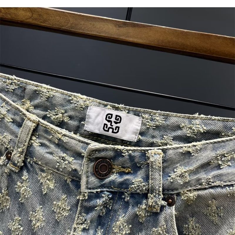 Veste en jean à épaulettes pour hommes, style de niche, patchwork, veste décontractée délavée en détresse pour hommes, costume deux pièces, printemps et automne_voghion.com