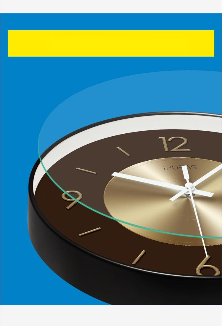 Yipula 7077 Light Luxury Simple Modern New Decorative Home Silent Watch Living Room Wall Clock_voghion.com