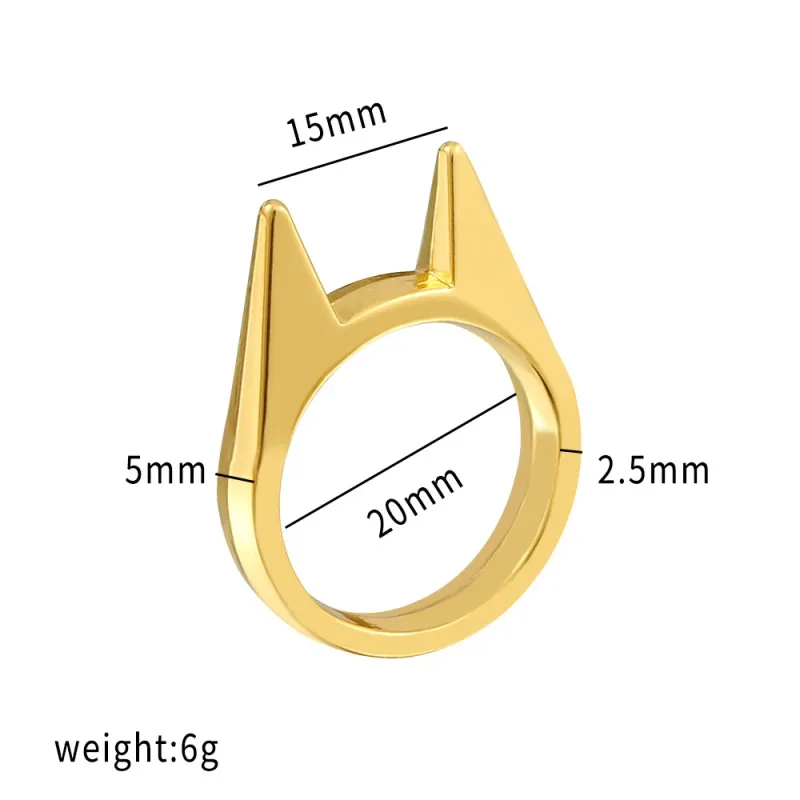 Selbstverteidigung für Frauen Mann Metall Multifunktionale Knöchel Katzenohrform Angriff Ringe Schmuck Zubehör Freundinnen Geschenk_voghion.com