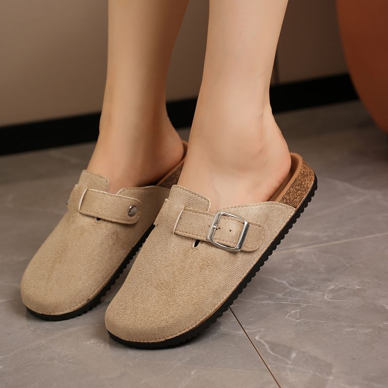 Lge Size New Cool Slippers With Toe Caps Women's Summer Fashion We, Flat Bottomed Half Drag Casual Shoes For_voghion.com