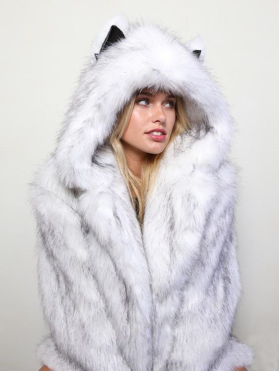 Luxury Faux Fox Fur Coat For Women - Winter Warm Hooded Long Coat, Plus Size 3XL, Elegant Casual Outerwear In White, Grey, Black & Snow Fox_voghion.com