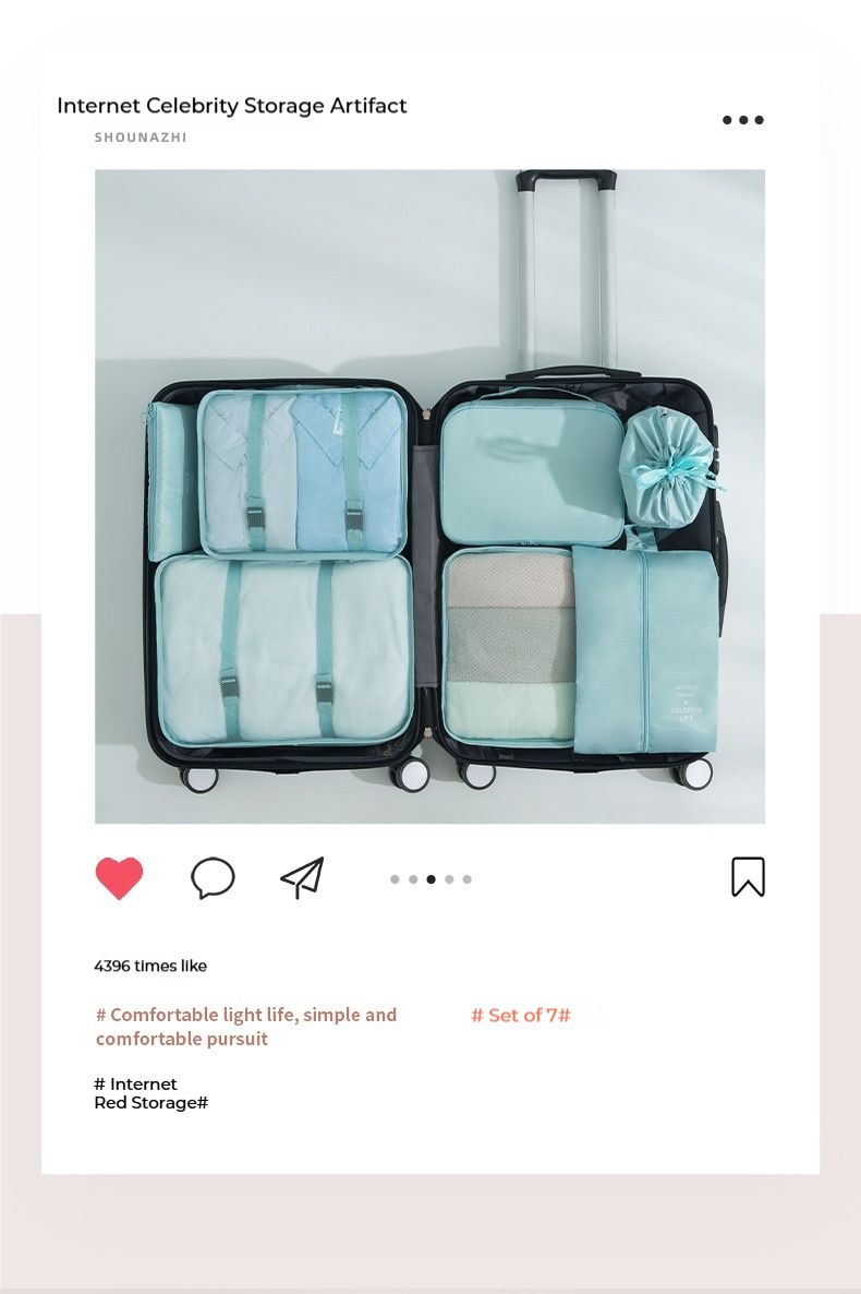 Sjudelad reseförvaringsväska förpackningsväska Multifunktionell klädväska förvaringsväska Kompressibel förvaringsväska_voghion.com