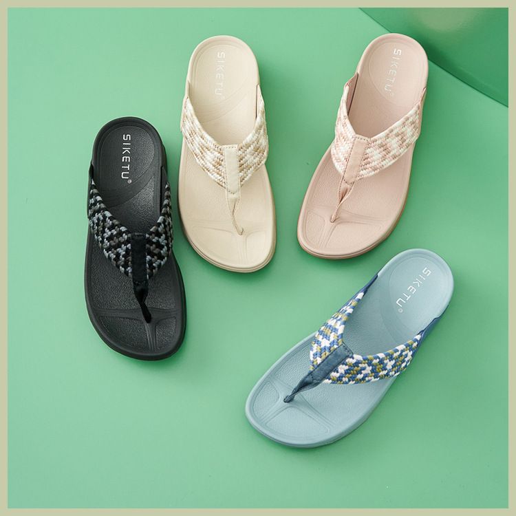 987-42024 Nya sommarsandaler Damernas lätta sportstil Bekvämt gummiband Stora tofflor med tjock botten_voghion.com
