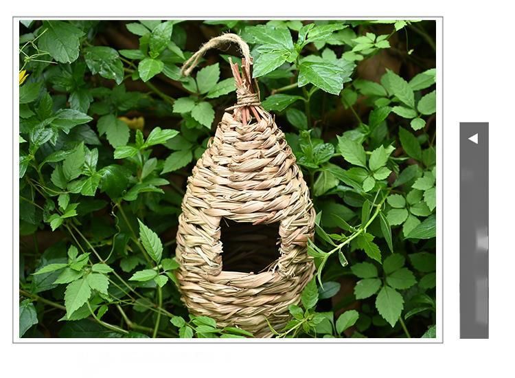 Hadmade Wove Hummigbird House Creative Bird Nest Hibiscus Grass Artificial Birdhouse Gardeig Hagig_voghion.com