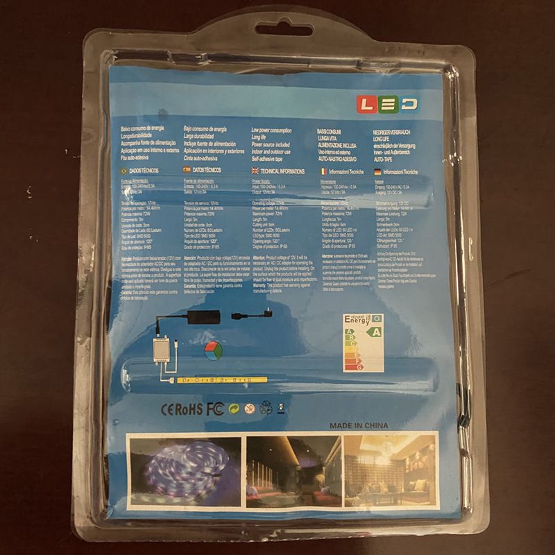 Tira de luces LED RGB de 12 V - SMD 5050, control remoto IR de 24 teclas, resistente al agua IP65, luz flexible que cambia de color para fiestas, bodas y decoración del hogar._voghion.com