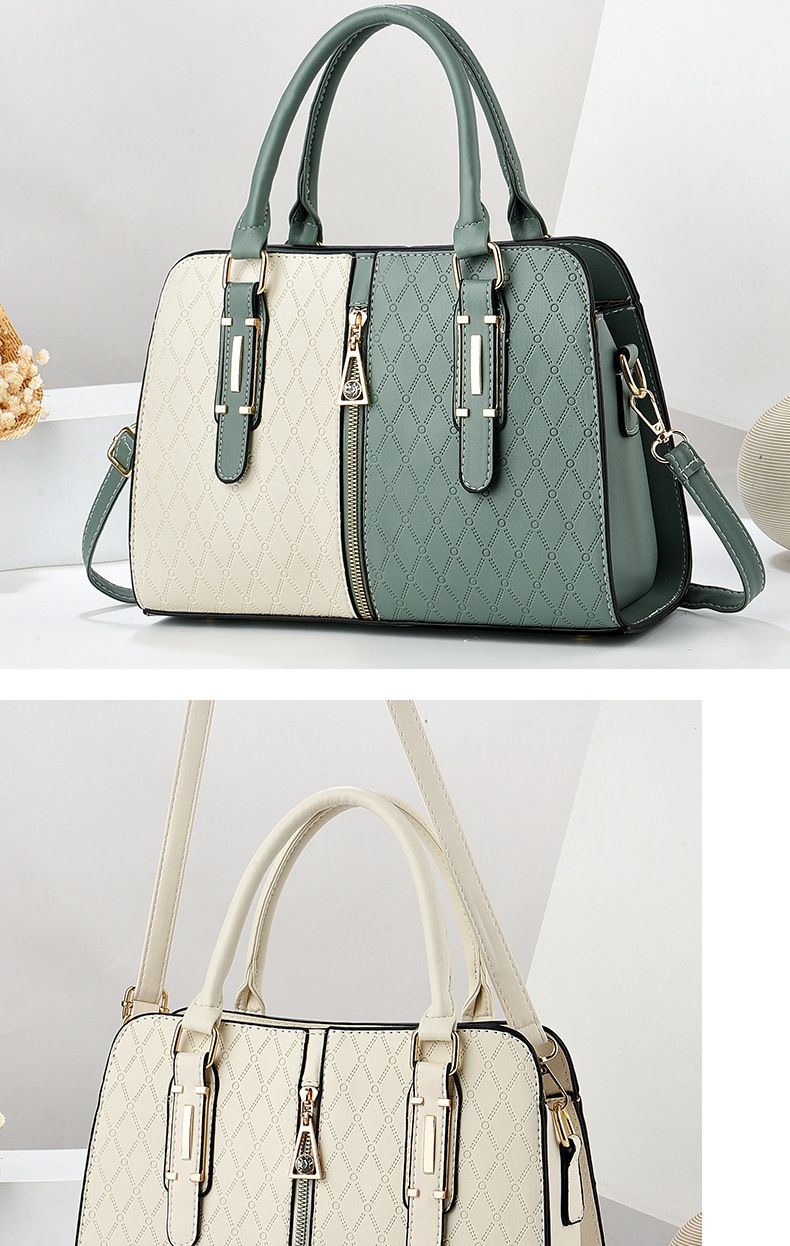 Borsa da donna elegante, borsa a tracolla, borsa a mano, borsa a tracolla, moda, patchwork, colore a contrasto_voghion.com