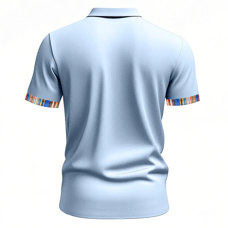 Men's Clothing TK New Summer Men's Loose Casual Light Luxury Bohemian Style Contrast Color Shirt Short Sleeved Cardigan_voghion.com