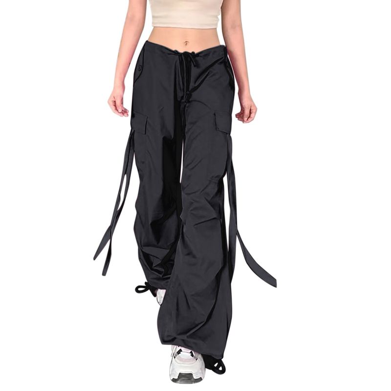 Vente chaude nouveau tout-Match populaire Chic pantalons décontractés femmes Vintage solide taille haute Simple Style coréen Cool jambe large pantalon_voghion.com