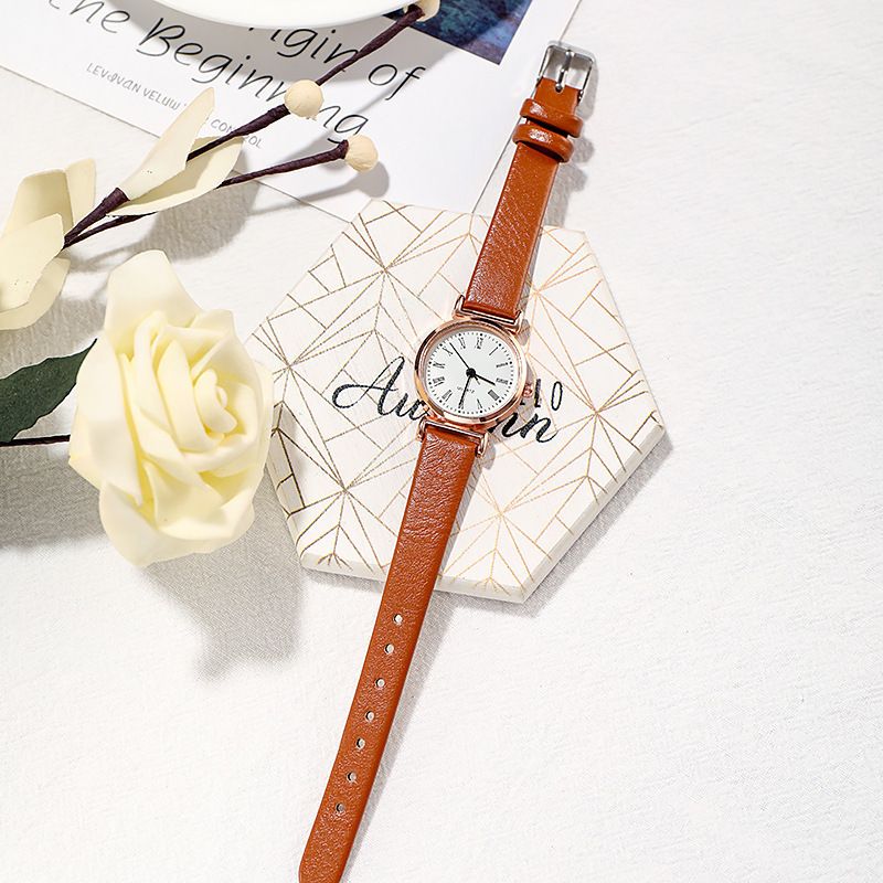 Heißer Verkauf Mode Nische Gefühl frauen Uhr Digitale Römischen Skala Quarzuhr frauen Uhr_voghion.com
