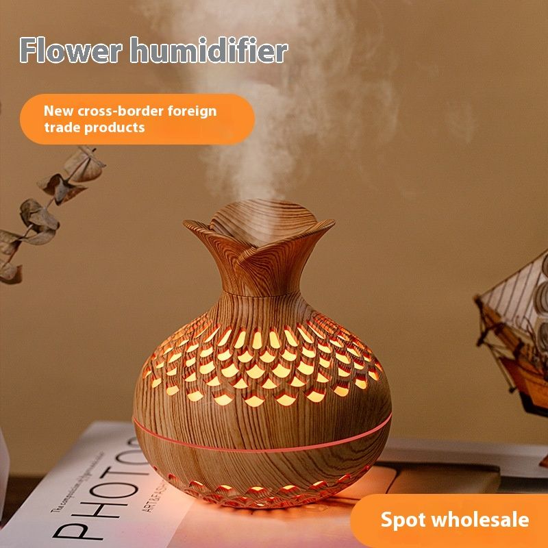 Umidificatore USB effetto legno - Nebbia silenziosa e colorata per l'ufficio_voghion.com