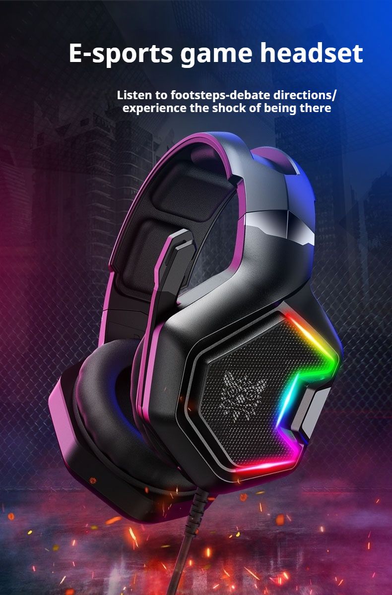 Wired LED Gaming Headset Over-Ear Gamer Headphones Surround Sound with Mic for PC Computer Laptop PS4 PS5 XBox Switch_voghion.com
