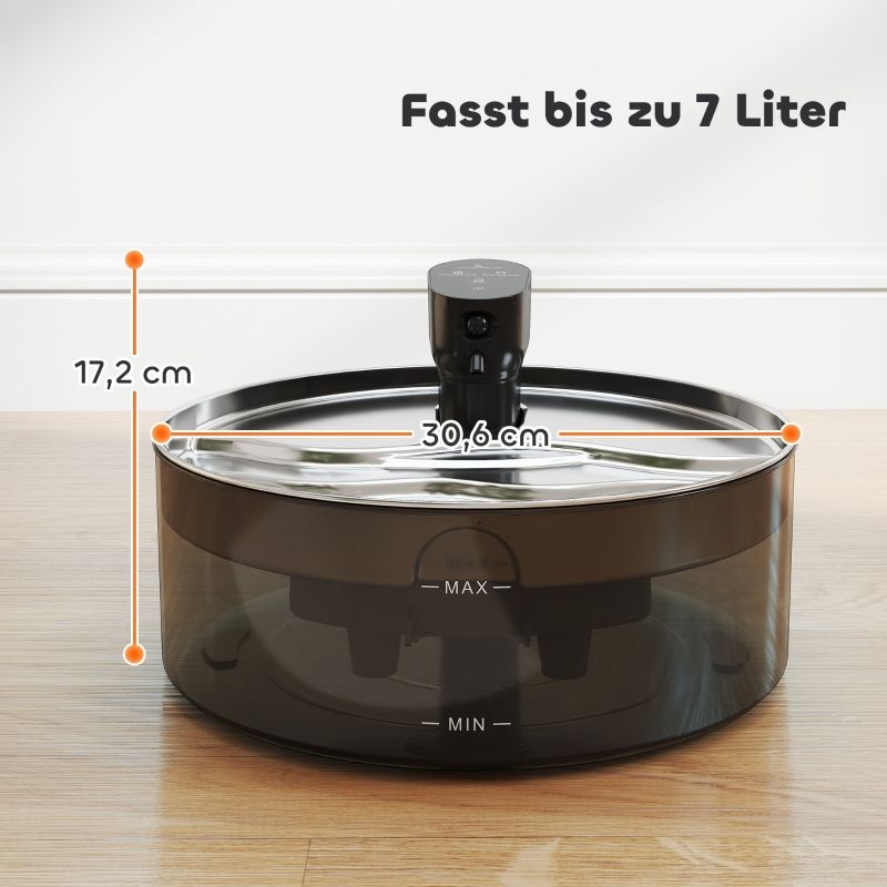 Katzenbrunnen 7L con LED y filtro activo, Edelstahl 30,6x17,2cm_voghion.com