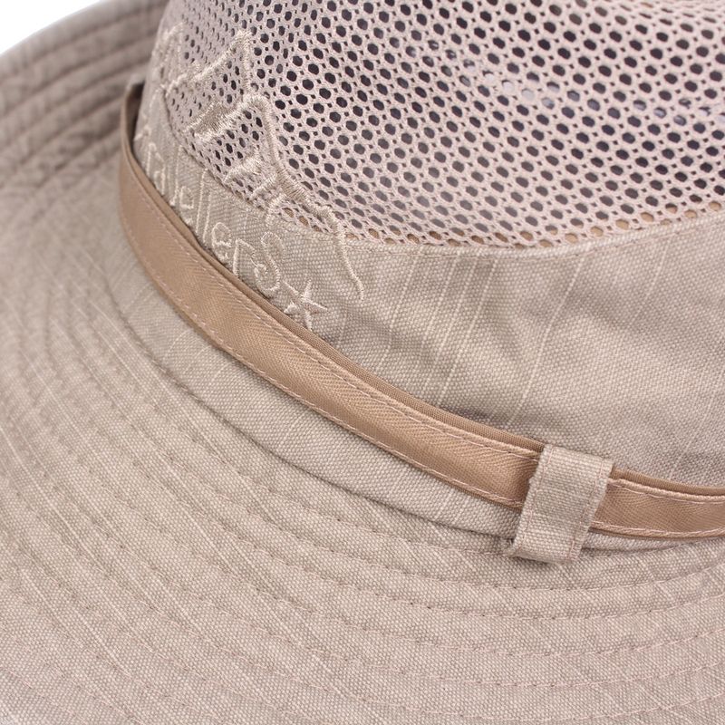 Mode Neue Outdoor Eimer Sommer Atmungsaktive Panama Kappe Baumwolle Dschungel Angeln Mesh Hut Wandern Strand Sonnenschutz Kappen Für Männer_voghion.com