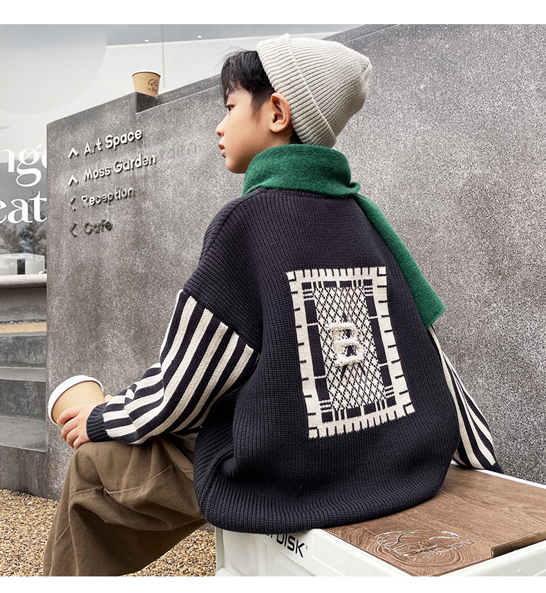 Children's clothing, cardigan 2024 new knitted sweater, jacket, big children's spring st, boys' autumn and winter_voghion.com