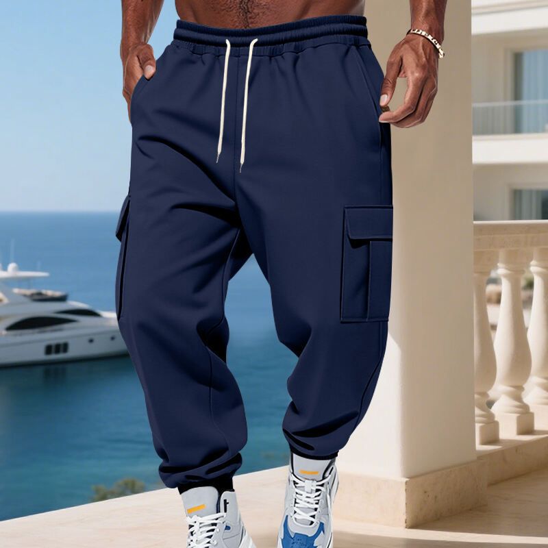 Cargo-joggingbroek voor heren met fleecevoering – thermische werkbroek met verstelbaar trekkoord en meerdere zakken (S-3XL, 10 neutrale tot felle kleuren)_voghion.com