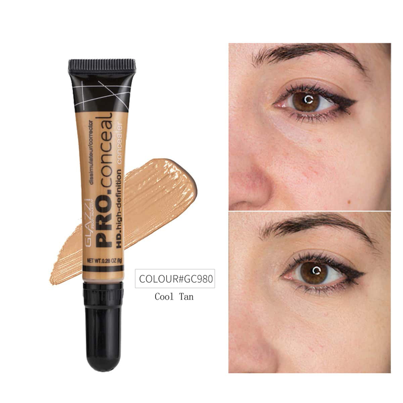 GLAZZI9 color acne black eye circles, durable non sticking powder, concealer, liquid foundation, makeup_voghion.com