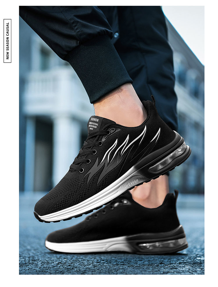 Men's Flame Cushion Running Shoes - Lightweight & Breathable With Soft Sole For Maximum Comfort (Trend Shock Absorption Gym & Jogging)_voghion.com