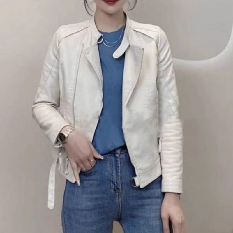Veste courte en cuir à manches longues pour femme, nouvelle collection printemps-automne 2025, mode coréenne, polyvalente et élégante_voghion.com