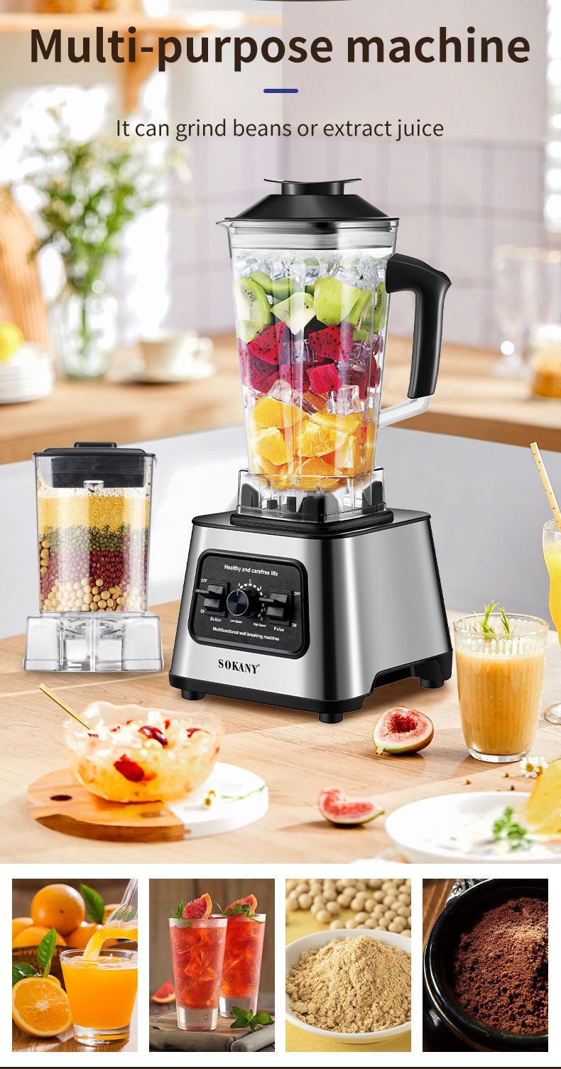 Houselin 6000W Leistungsstarker Mixer, Smoothie Maker Tischmixer mit 2,5L Behälter, Professioneller Standmixer für Eis, Nüsse, Obst_voghion.com