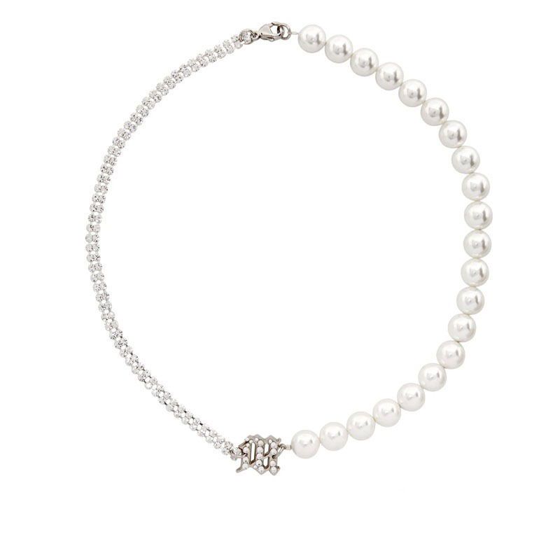 Collana di perle in metallo con design di gioielli Qingdao, personalità esagerata, da donna, girocollo corto, catena da collo, accessori_voghion.com
