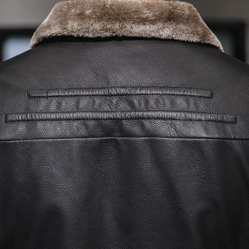 Men's Clothing Leather Jacket Lapels And Pile Thickening Trend_voghion.com