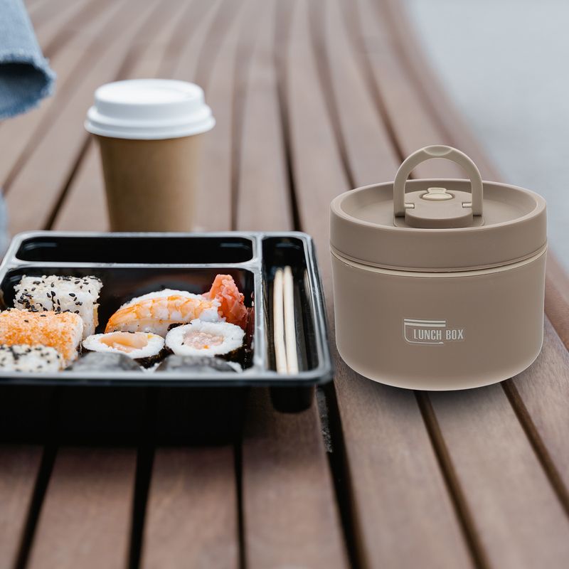 Stainless Steel Insulated Bowl - 800ml Microwave Safe Thermal Soup Pot With Handle EU Size_voghion.com