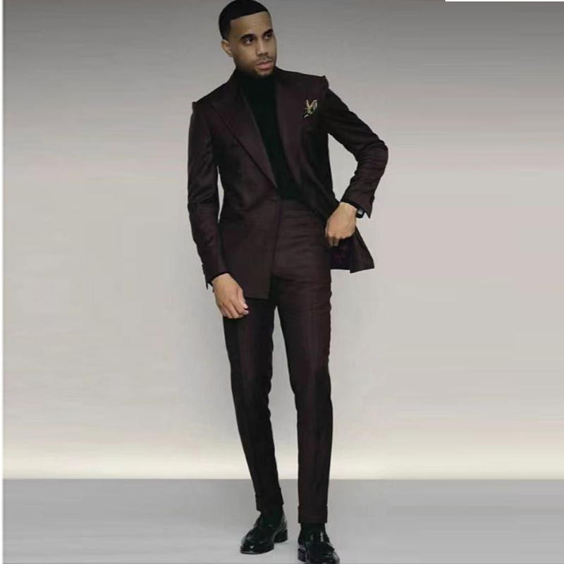 2024 New Two Piece Men's Slim Fit Korean Edition Dress Set, Coat, Suit_voghion.com