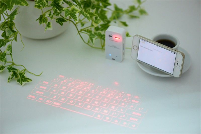 KLWEnglish QWERTY Wireless bluetooth Virtual Laser Phone keyboard Projector Mini Keyboard Portable for Computer Phone Pad Laptop_voghion.com