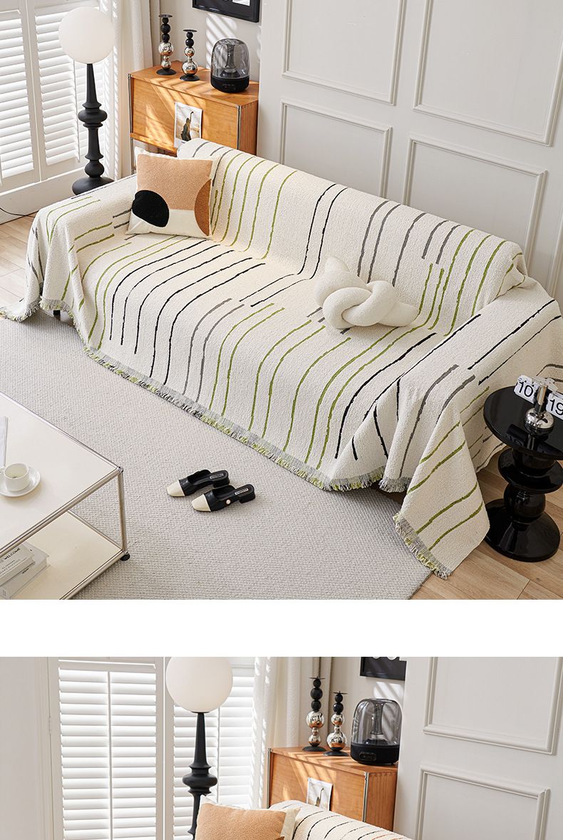 Verdickter Sofabezug Herbst- und Wintersofatuch All-Inclusive Moderne, einfache Linien Nordischer Sofabezug Sofakissen Sofadecke_voghion.com