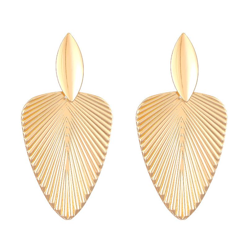Individually Exaggerated Patterns, Pu Fan High-End Feeling, Leaf Texture Earrings, Female Earrings_voghion.com